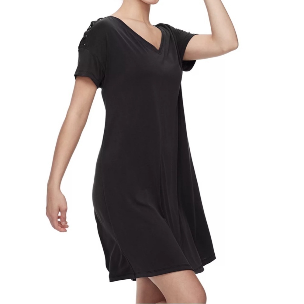 Juniors' Mudd® Lace-Up Shoulder Dress